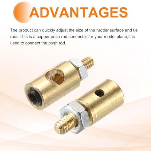 MECCANIXITY Linkage Stoppers Connecting Servo Arm, Push Rod with Nut and Screw for RC Airplane, D4x1.2mm D5x3mm 10 Pcs - size: D4x1.2mm; D5x3mm