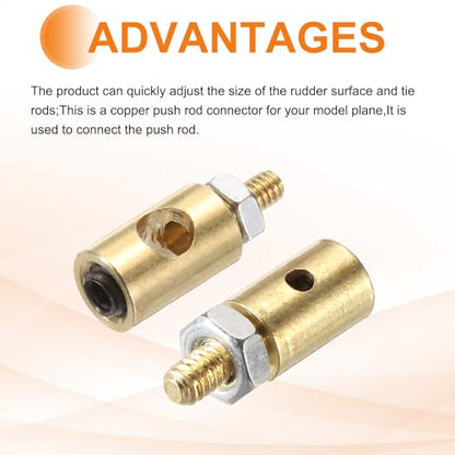 MECCANIXITY Linkage Stoppers Connecting Servo Arm, Push Rod with Nut and Screw for RC Airplane, D4x1.2mm D5x3mm 10 Pcs - size: D4x1.2mm; D5x3mm