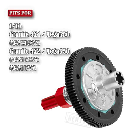 91T Spur Gear Slipper Clutch & 21T 23T 25T Pinions Gear Upgrades Part for 1/10 Granite 4X4 / Granite 4X2 Mega550,Red - color: Red - (91t)