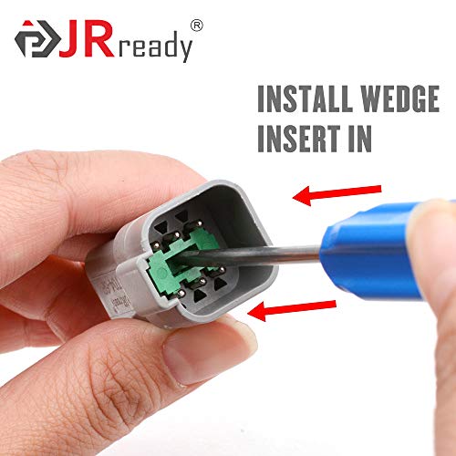 JRready DT series Solid contacts Pin removal tool DRK-RT1, Deutsch Connector Removal Tool, 90 Degree Hook+ Standard Flat Head Screw Driver, suitable for DT, DTM, DTV, DRB, DRCP and STRIKE connectors - size: Removal Tool(DRK-RT1)