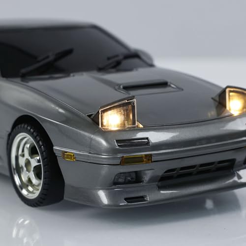 1:18 RX7 RWD RC Drift Car LDRC LD1802 Radio Control Racing Vehicles Gyroscope Light System Built-in Gyroscope Independent Suspension Ball Bearings Model for Ages 14+ - color: Grey