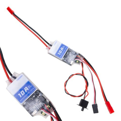 ZORZA 1Pcs Bidirectional 10A Brushed ESC with Mid-Position Brake PWM Compatible for 2S-4S Batteries RC Brushed Motor Speed Controller for DIY Boats Tanks Cars