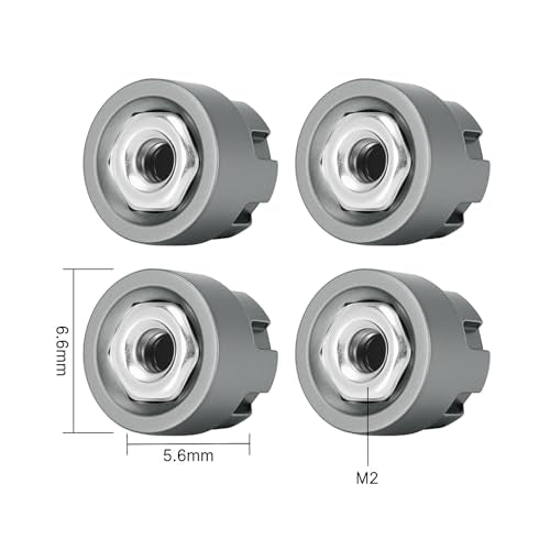 INJORA M2 Wheel Lock Nuts with Aluminum Cap for 1/24 RC Crawlers (Gray) - color: Gray