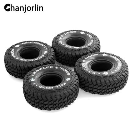 1.9 RC Tires 1/10 Soft Rubber All Terrain Crawler Tyres OD 4.65 for 1:10 Rock Mud Crawler Car Traxxas TRX4 Axial SCX10 II RC4WD D90 TF2 Tamiya CC01 Gen8 1.9 inch Beadlock Wheels Rims