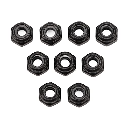 Wheel Locking Nuts, Easy Install Nylon Lining 40pcs Iron RC Wheel Nuts for 1/18 Climbing Car (Black)