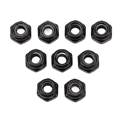 Wheel Locking Nuts, Easy Install Nylon Lining 40pcs Iron RC Wheel Nuts for 1/18 Climbing Car (Black)