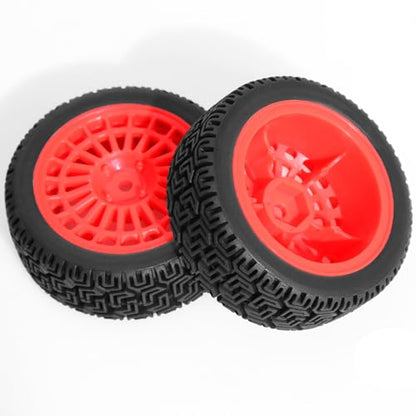 1/10 RC On-Road tires 68mm Rally Car Tire and Plastic Wheels 12mm Hex good drifting power for 1/10 RC On-Road Touring Drift Car HPI Kyosho FAZER MK2 HSP Tamiya XV01 TT01%t054+1 (Red) - color: Red