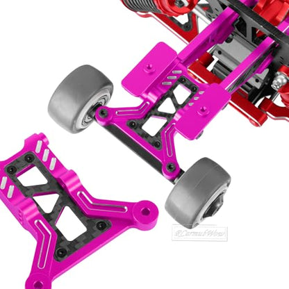 RC Upgrades Part for 1/8 Kraton/Outcast/Notorious 6S BLX,Alloy Front Rear Suspension Arms,Front Knuckles Steering Blocks &Rear Hub Stub Axle Carriers,Wing Mount &Wheelie Bar Set,Pink - color: Pink(1set)