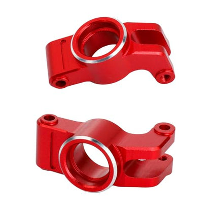 Aluminum Front Steering Block Knuckles & C-Hubs Caster Blocks & Rear Hubs Hops Up for ARRMA 1/18 Granite GROM, 1/14 Typhon GROM Upgrades Parts (Red) - color: Red
