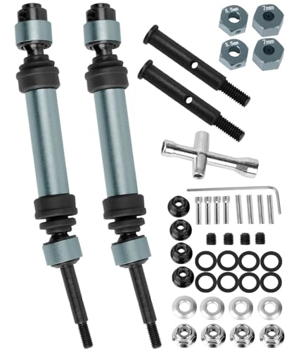 Rear Drive Shaft CVD & Front Axles Upgrades Part for 1/10 Slash 2WD/Slash VXL 2WD,Stainless Steel #45 Driveshaft with Hex,Titanium - color: Titanium - Parts