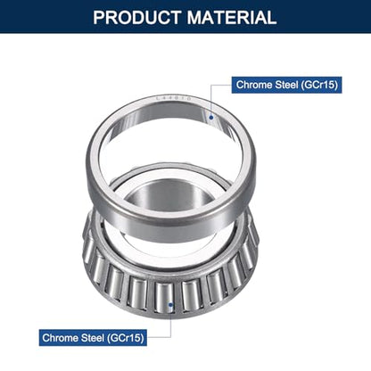 2 Pack L44643/10 Tapered Roller Bearing Cone and Cup Set | 1" Bore 1.98" OD 0.5598" Cup Width, Chrome Steel Taper Bearings Set, ABEC-3 - size: L44643/L44610