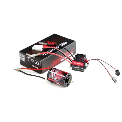 REDSPIDER 23T 540A Brushed Motor and 60A ESC Brushed Motor ESC Combo, Dual Mode BEC 2A / 6V Fit for 1/10 RC Crawler Car Trx4 Trx6 Axial SCX10 II III Redcat Gen7 Gen8 V2 RC4WD D90 (ESC and Motor)