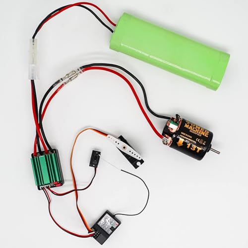 13T Brushed Motor ESC Combo, 540 Brushed Motor with 65A Brushed ESC Electric Motor for RC Truck Crawler Car 90046, D90, HSP, HPI Brushed RC Motor Shaft Motor RC Car Truck Update Parts