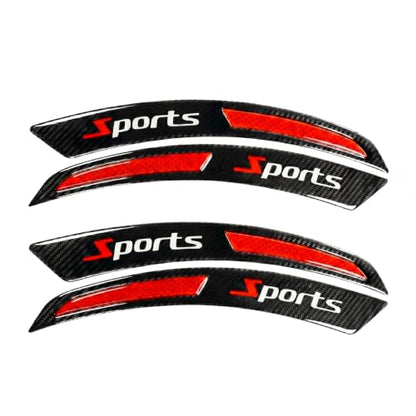 4 PCS Car Wheel Eyebrow Strips, Carbon Fiber Sports Style Fender Flare Protector, Reflective Anti-Collision Fender Edge Trim Stickers, Universal for Most Cars SUVs Trucks (Red) - color: Red
