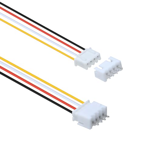 10Pairs JST-XH 2.54mm 4Pin Header Connector Kit with Male and Female Connectors Adapter 200mm 26AWG Flat Wire Cable Compatible with JST XH Plug Adapter (4P) - color: 4P