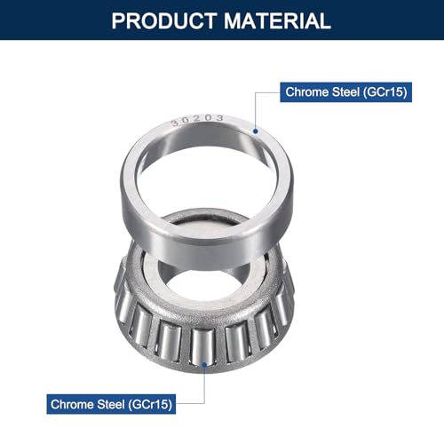 2 Pack 30203 Tapered Roller Bearing Cone and Cup Set | 17mm Bore 40mm OD 13.5mm Cup Width, Chrome Steel Wheel Bearings, ABEC-3 - size: 30203