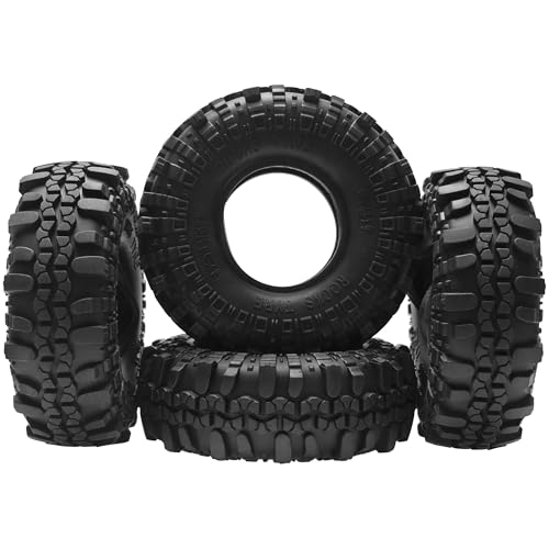 ShareGoo RC 1.9" Crawler Tires Rubber Mud Tires OD 108mm Compatible with Axial SCX10 Redcat Gen8 D90 Traxxas TRX4 MST 1/10 RC Crawler Car (108 * 40mm) - size: 108 * 40mm