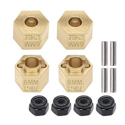 Brass Wheel Hex Hub 6mm(+1.5mm) Extenders Adaptor Set for 1/18 TRX4M Upgrade Parts RC Crawler Car - size: 6MM