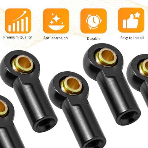 10PCS Aluminum M3 Tie Rod End Ball Joint Link Ball Head Holder 3mm RC Car Upgrade Parts, Compatible with Tamiya HSP Traxxas TRX4 Axial SCX10 D90 1/10 RC Car Truck Buggy Crawler, Black - color: Black