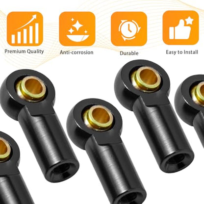 10PCS Aluminum M3 Tie Rod End Ball Joint Link Ball Head Holder 3mm RC Car Upgrade Parts, Compatible with Tamiya HSP Traxxas TRX4 Axial SCX10 D90 1/10 RC Car Truck Buggy Crawler, Black - color: Black