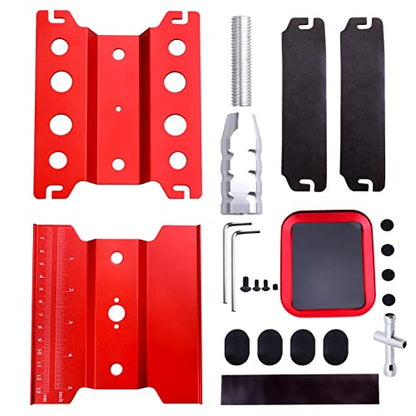 RC Car Work Stand Aluminum Repair Workstation 360 Degree Rotation Lift Lower w/Screw Tray Tools for 1/10 1/12 1/16 Scale Traxxas TRX4 Axial Arrma Redcat Losi RC Crawler Monster Truck Buggy (Red) - color: Red