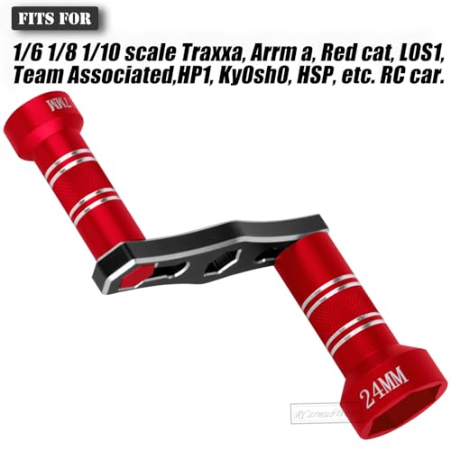 RC Interchangeable 17mm & 24mm Upgrades Part for 1/6 1/8 1/10 Scale RC Car Trucks Crawler Buggy,Spanner Repair Tool,Red - color: Red(1set)