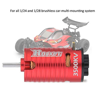 RC Brushless Motor, Rocket Mini-Z 3500KV 2Poles Brushless Motor for 1/24 1/28 RC Model Car