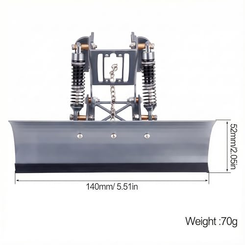 RC Snow Plow for TRX4M & SCX24, Adjustable Aluminum 1/18 1/24 RC Crawler Plow, Servo Operated Snow & Sand Shovel Upgrade, CNC Metal RC Plow Truck Accessory (Grey) - color: Grey