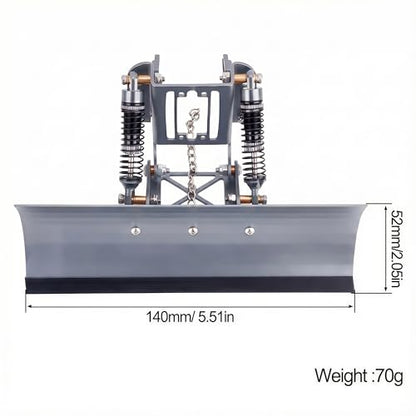 RC Snow Plow for TRX4M & SCX24, Adjustable Aluminum 1/18 1/24 RC Crawler Plow, Servo Operated Snow & Sand Shovel Upgrade, CNC Metal RC Plow Truck Accessory (Grey) - color: Grey