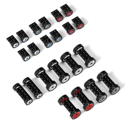 Wheels and Axles Sets Tires Building Kit, Compatible with Lego Wheels and Axles, 98 Pcs Car Parts and Classic Pieces Accessories, Bulk Bricks Sets Education Construction Toys