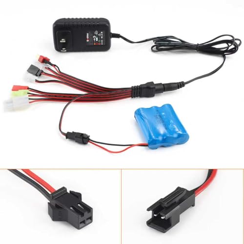 RC Battery Charger,2S-10S RC Car Charger for 4.8V 7.2V 8.4V 9.6V NiMh/NiCd Battery Pack with 19 Plugs(DO NOT Charge for Lipo/Li-ion/LiFePO4 Batteries)