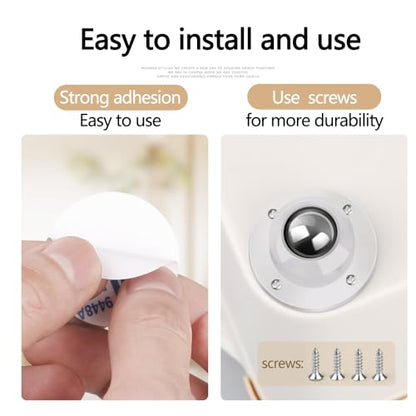 Self Adhesive Caster Wheels for Furniture,Storage Box,Trash Can,PC Stainless Steel Universal Pulley 360 Degree Rotating Adhesive Caster Wheels 0.8 Inch Low Profile Swivel Wheels White 4 Pack - style: White【0.8 inch】