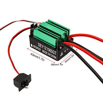 RC Brushed ESC,65A Waterproof Anti-Interference with Overheating Low Voltage Protection High Current ESC for RC Cars Boats Racing Marine Adventures Hobbyists