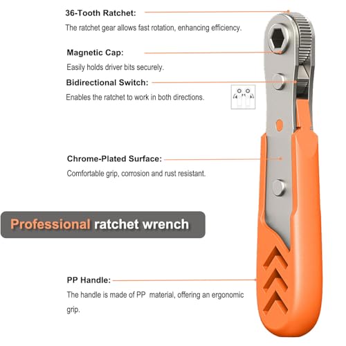 Right Angle Screwdriver 24 in 1 Ratchet Screwdriver Set | Cr-V Steel, Mini Ratchet Wrench for Tight Spaces, Ideal for Bike Repair & DIY Projects - style: 24pcs Ratchet Screwdriver