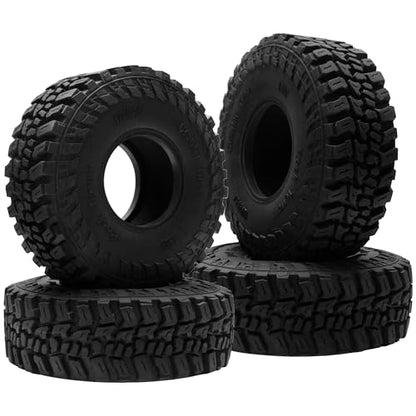 ShareGoo 4Pcs RC 1.9 Crawler Tires 1.9inch Rubber Tire 120x44mm w/Foam Inserts Compatible with Axial SCX10 II III Traxxas TRX4 Redcat Gen8 Gen7 1/10 RC Crawler Car (Style 1) - style: Style 1