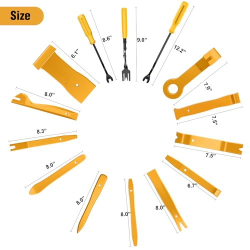 GOOACC 330Pcs Trim Removal Tool Auto Push Pin Bumper Retainer Clip Set | Fastener Terminal Remover Tool Adhesive Cable Clips Kit Car Panel Radio Removal Auto Clip Pliers Yellow - color: Yellow