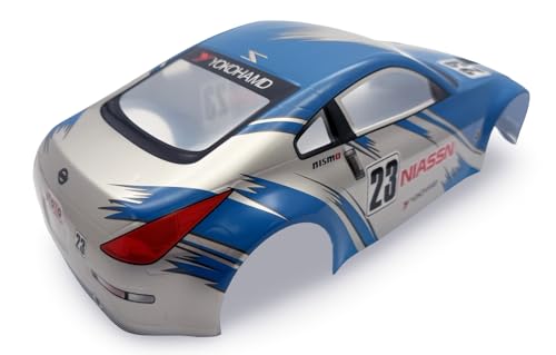 Painted PVC Body Shell for 1/10 On Road Racing Drift Car, Pre Cut, 1:10 Scale, 190mm, Nissan 350Z Style - color: Blue