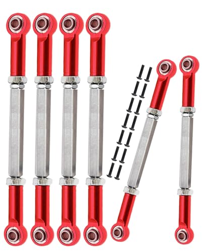 Turnbuckles Camber Links Upgrades Parts for Ecx 1/10 2WD Ruckus Axe Brutus Circuit AMP MT AMP DB AMP Crush K&N Torment,6PCS Aluminum Adjustable Turnbuckles,Replace ECX1046,Red - color: Red - Link Set