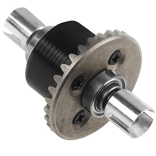 ShareGoo Metal Differential Gearbox Housing Cover & Differential Gear Set Compatible with WLtoys 144010 144001 144002 124016 124017 124018 124019 RC Car (Black) - color: Black