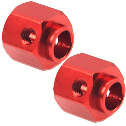 ShareGoo Aluminum RC 12mm Hex Extended Wheel Hex Hub Extension 10mm Offset Spacers Compatible with Traxxas TRX4 TRX6 1/10 RC Crawler (10mm, Red) - color: Red, size: 10mm