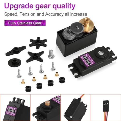 Deegoo-FPV MG996R 55g Metal Gear Digital Servos, 6-Pack | High-torque 55g digital servos with metal gears for RC cars, boats, aircraft, robots and steering mechanisms. - style: 6 PCS