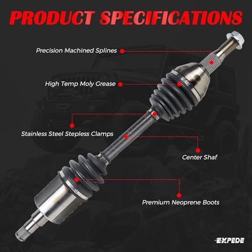Front CV Axle Shaft Assembly Set FWD; with 2.86 Final Drive Ratio Compatible with Buick LeSabre 1998-1999, Pontiac Bonneville 1998-1999, Front Left/Right Side CV Axle Joint - size: NCV10225_NCV10150/Pair
