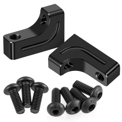 4PCS RC Aluminum Alloy Servo Mounts 1/10th RC Crawler Car CNC Machined Aluminum Servo Mount for SCX10 90047 Wrangler 1/10 RC Crawler Car Upgrades (Black) - color: Black