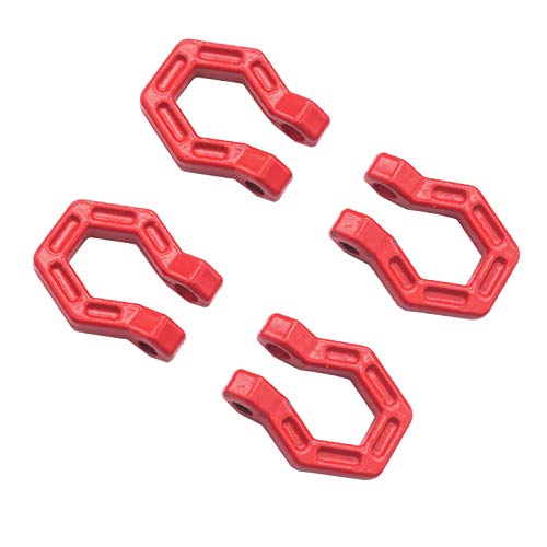 4Pack Vgoohobby RC Car Trailer Buckle,Metal Tow Shackle Front Bar Rescue Lock Hook Ring Compatible with Axial SCX10 Tamiya CC01 D90 Traxxas 1/10 RC Crawler Car