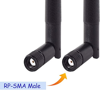 Bingfu Dual Band WiFi 2.4GHz 5GHz 5.8GHz 3dBi MIMO RP-SMA Male Bluetooth Antenna (2-Pack) for PC Computer WiFi Router Wireless Network Card USB Adapter Security IP Camera Video Surveillance Monitor - color: （RP-SMA Male）Antenna 2-Pack