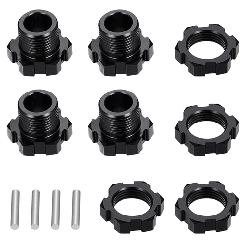 4 Pack MORFUM Aluminum RC Wheel Hex Hubs Adapter and Nuts (Splined) Extended Wheel Hub Drive Combiner Compatible with 1/7 Arrma Felony 6S RC Crawler Car Upgrades