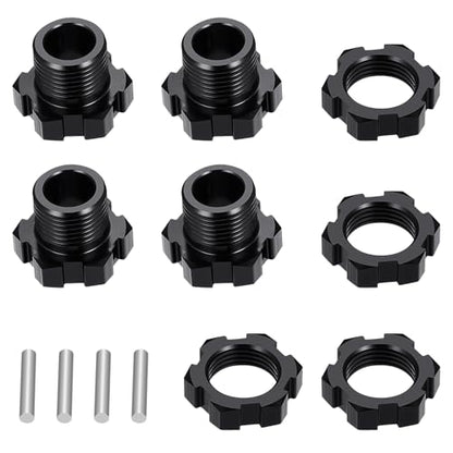 4 Pack MORFUM Aluminum RC Wheel Hex Hubs Adapter and Nuts (Splined) Extended Wheel Hub Drive Combiner Compatible with 1/7 Arrma Felony 6S RC Crawler Car Upgrades