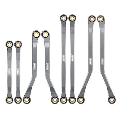 INJORA High Clearance Chassis Links CNC Aluminum Links Set for TRX4M Defender Bronco 1/18 Upgrade Parts (Grey)