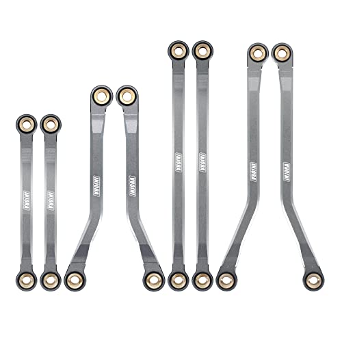 INJORA High Clearance Chassis Links CNC Aluminum Links Set for TRX4M Defender Bronco 1/18 Upgrade Parts (Grey)