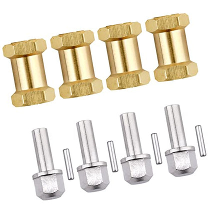 RC Hex Hub 12mm Brass Wheels Hex Hubs Extension Hex Drive Adapter Spacers for 1/10 RC Crawler Axial SCX10 90046 D90, 4-Pack (20mm) - size: 20mm
